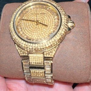 MK SWAROVSKI GOLD WATCH
